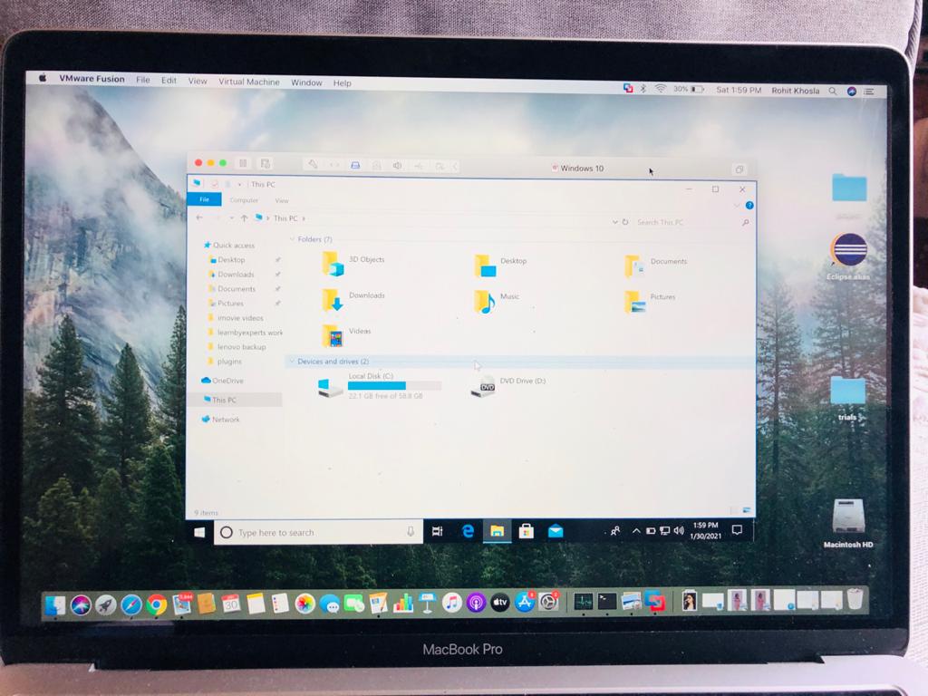  how to install windows on macbook pro using vmware